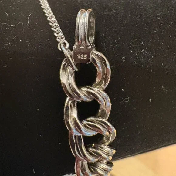 James Avery Sterling Silver Double Curb Medium Charm Bracelet with safety chain - Picture 7 of 7